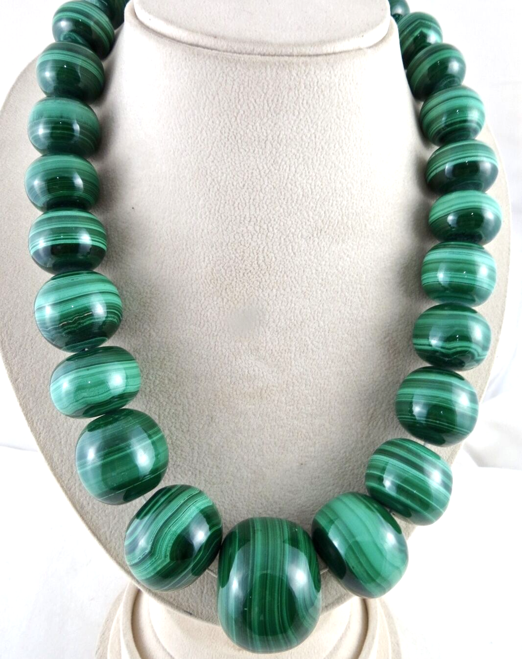 Big Natural Malachite Drilled Beads Round 35mm 3865 Ct Semi Precious Gemstone