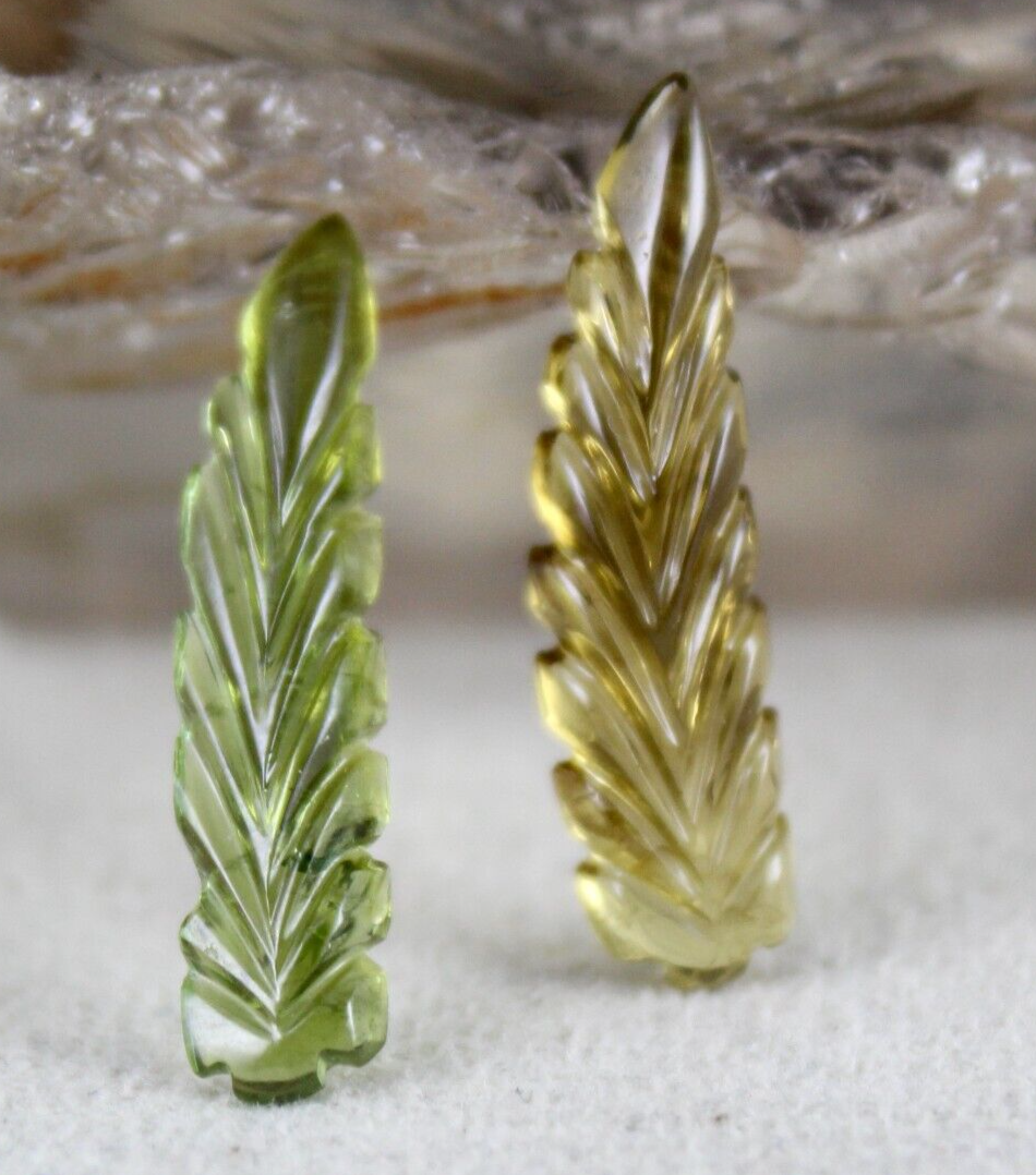 Natural Carved Multi Colour Tourmaline 5.98 Ct Leaf Gemstone For Designing