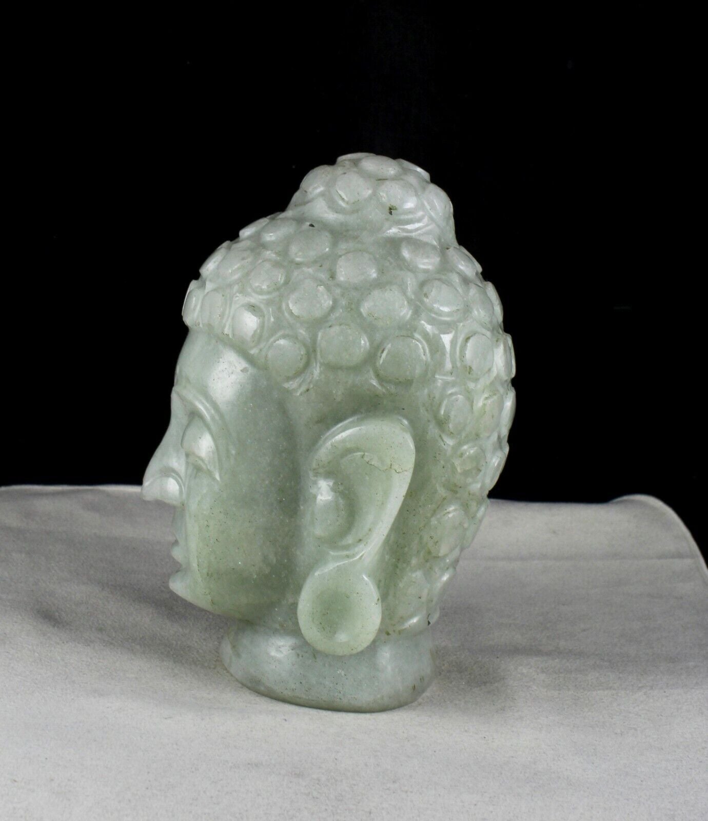 NATURAL INDIAN JADE BUDDHA HEAD 6.5" 10960 CARATS GEMSTONE STATUE FOR HOME DECOR