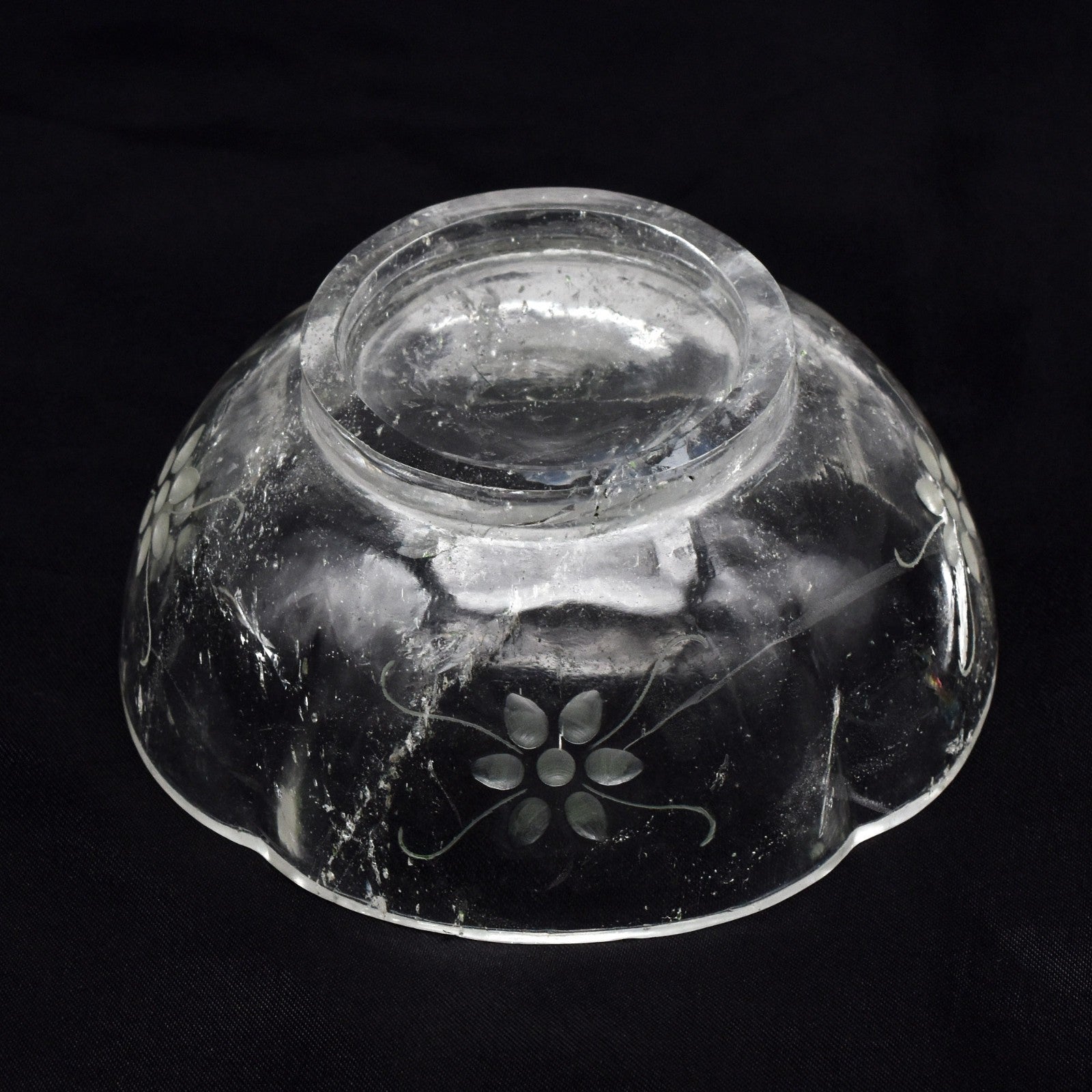 Certified Natural Rock Crystal Quartz 975 Ct Engraved White Gemstone Bowl Decor