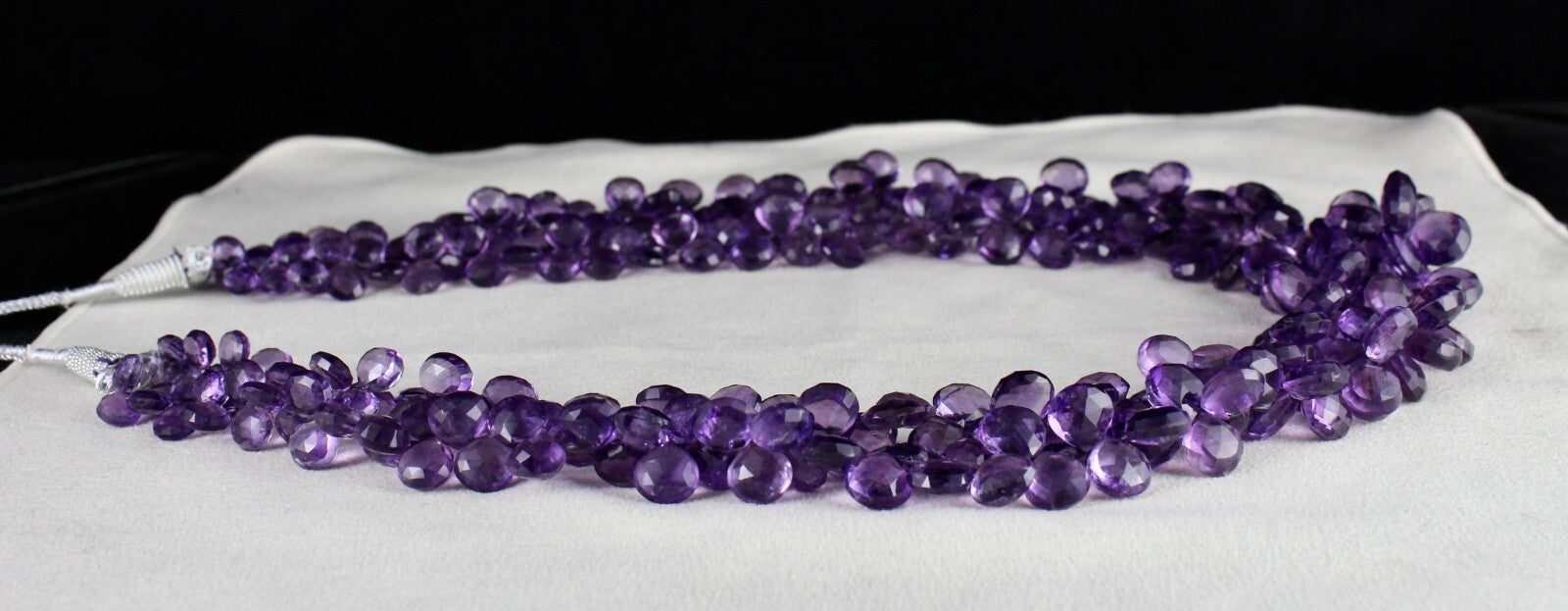 Certified Natural Purple Amethyst 1157 Ct Teardrop Beads 2 L Necklace For Women
