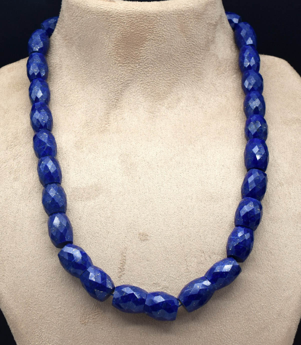 Certified Natural Blue Lapis Lazuli 715 Ct Sterling Silver Gemstone Necklace