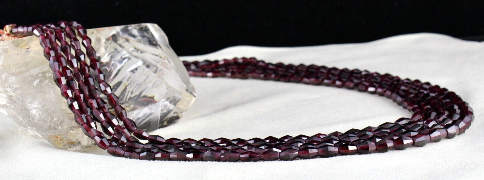 Natural Garnet Beads Fancy Faceted Necklace 625 Ct Gemstone Fashion