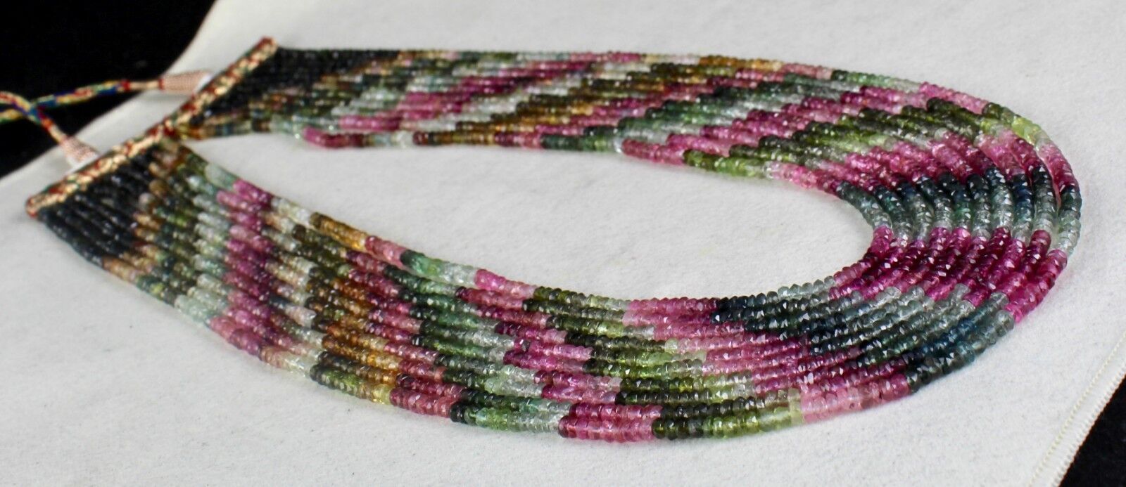 Natural Multi Colour Tourmaline Beads Faceted 10 L 495 Ct Gemstone Fine Necklace