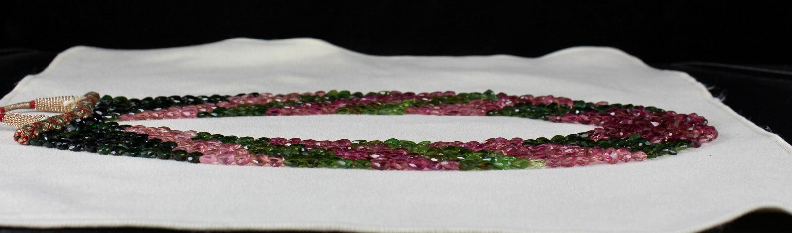 Certified Natural Multi Tourmaline 442 Carats Faceted Heart Necklace For Women