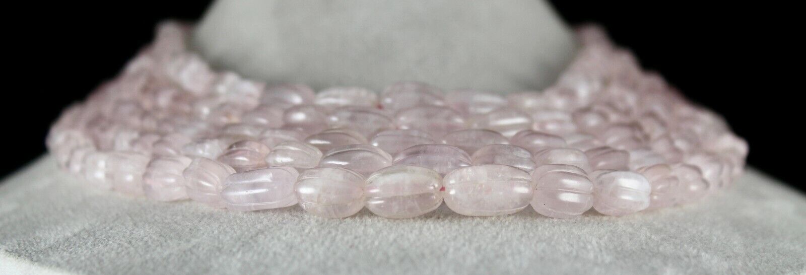 NATURAL ROSE QUARTZ CARVED CABOCHON BEADS 1356 CARATS GEMSTONE FASHION NECKLACE