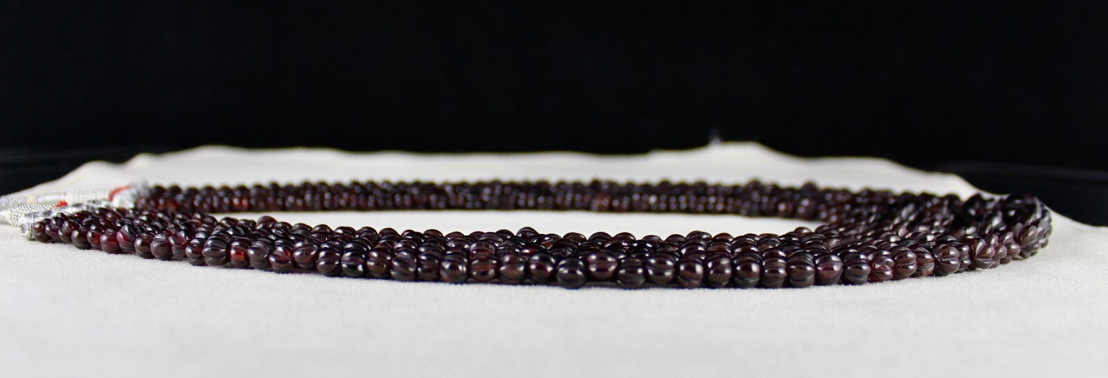 Natural Garnet 988ct Carved Melon Beads Antique Gemstone Necklace
