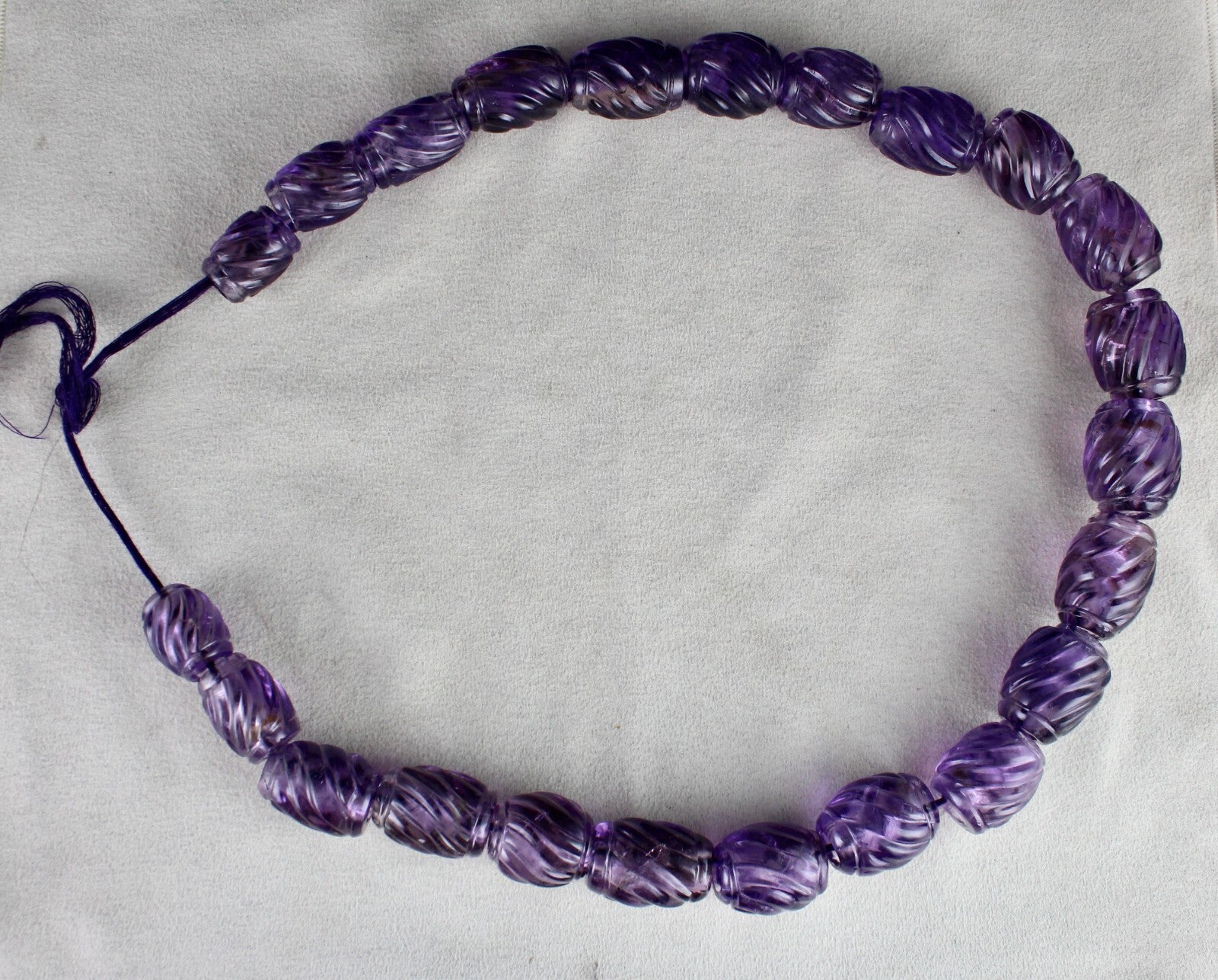 Certified Vintage 23 Pc Carved Natural Amethyst 1225 Ct Beads For Designing