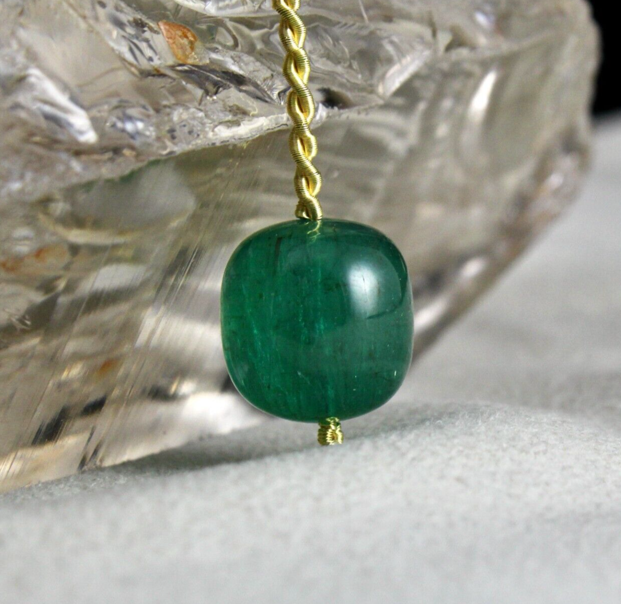 TOP NATURAL ZAMBIAN EMERALD BEAD ROUND 23.75 CARATS GEMSTONE FOR DESIGN PENDANT