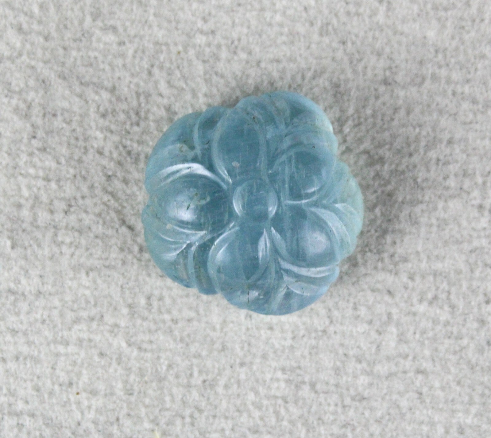 Natural Blue Aquamarine 15.18ct Carved Gemstone For Pendant Ring