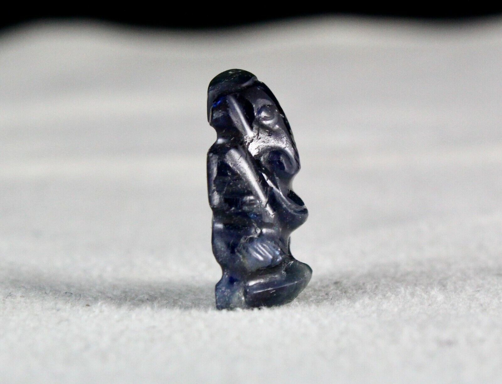 SPIRITUAL NATURAL BLACK SAPPHIRE CARVED GANESHA 18.95 CTS GEMSTONE RING PENDANT