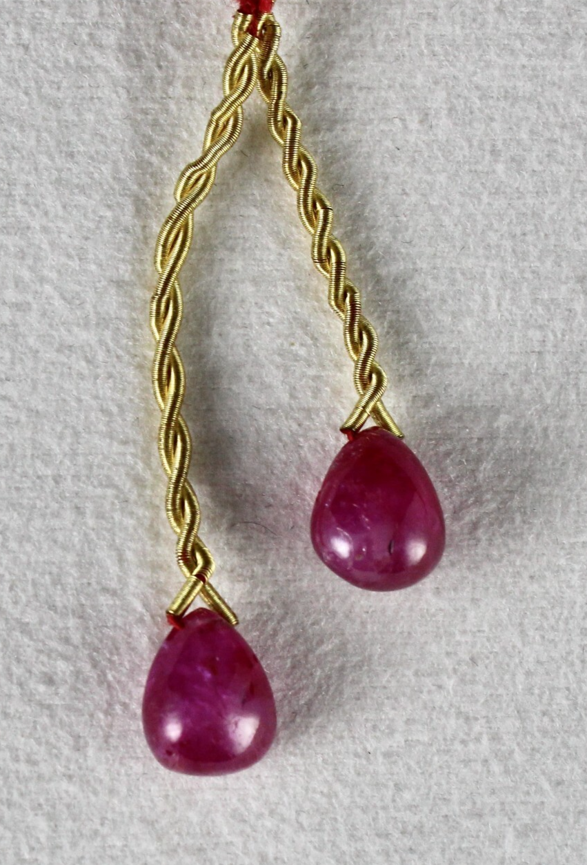 Certified Natural Burma Ruby 12.05 Ct Tear Drop Sterling Silver Drilled Earring