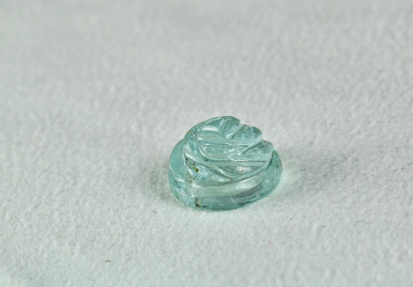 Natural Blue Aquamarine 12.48 Ct Flower Carved Gemstone Ring Pendant For Women