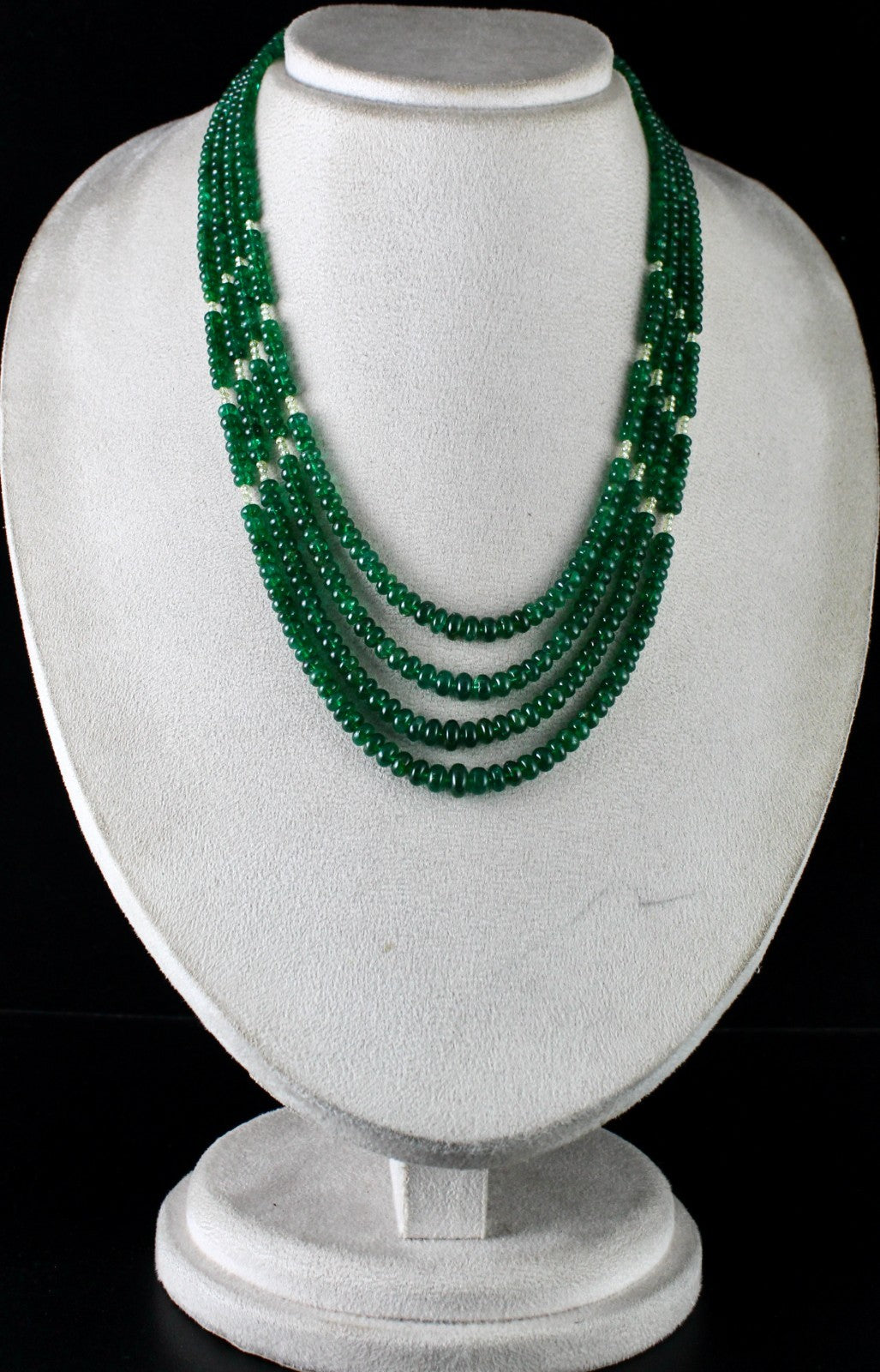 Certified Natural Emerald Diamond Beads Important Necklace 375 Ct Fine Gemstone