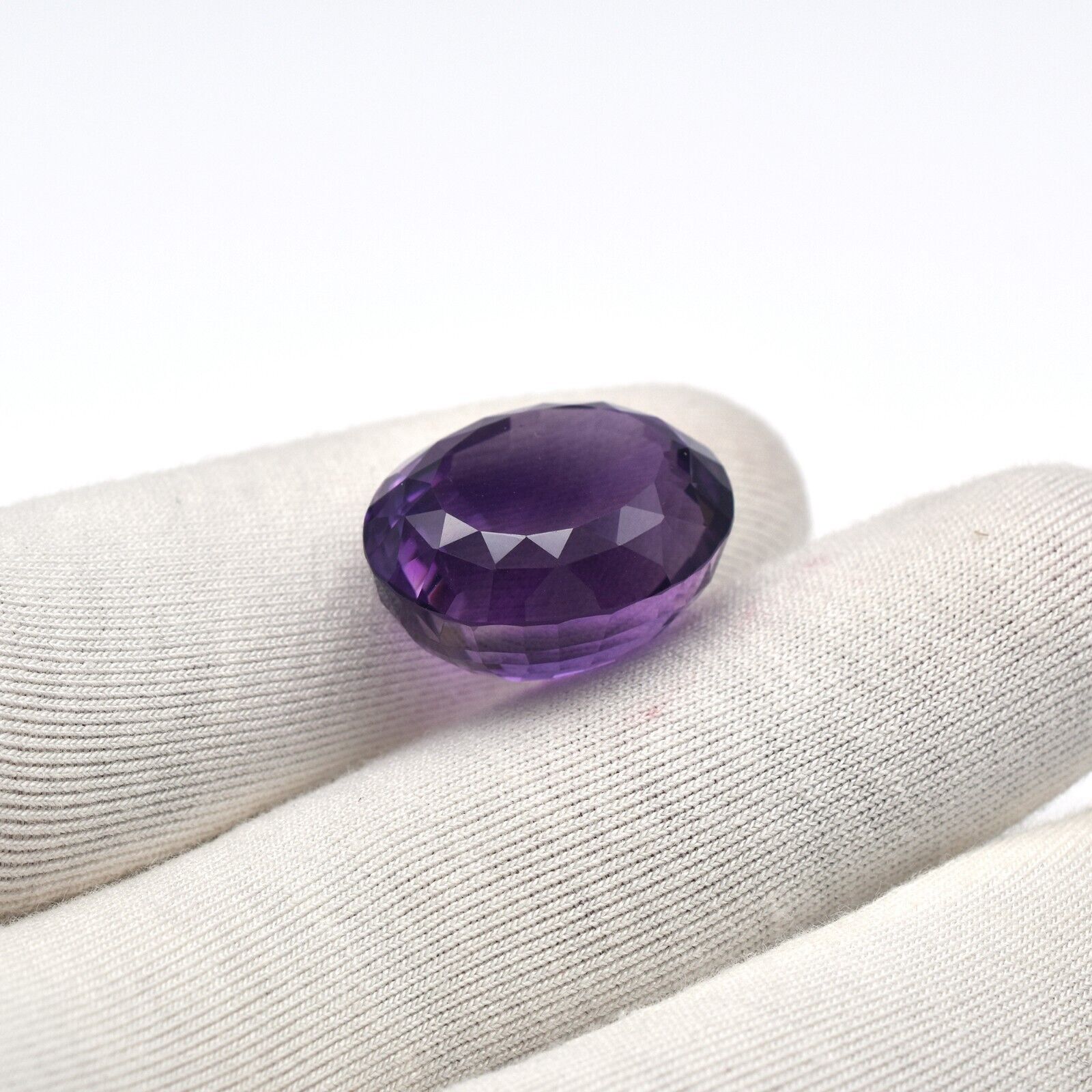 Natural Amethyst Oval Cut Big Gemstone 22x18 mm 37 Ct Designing Pendant Ring