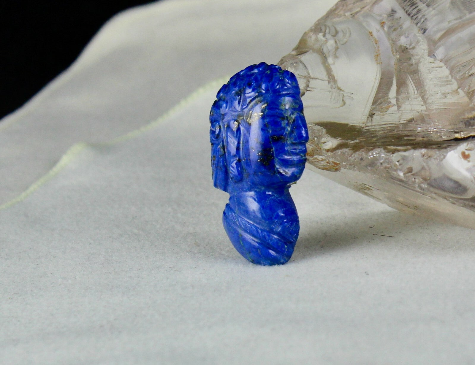 Natural Lapis Lazuli 35mm 57.95cts Carved Gemstone For Pendant Design