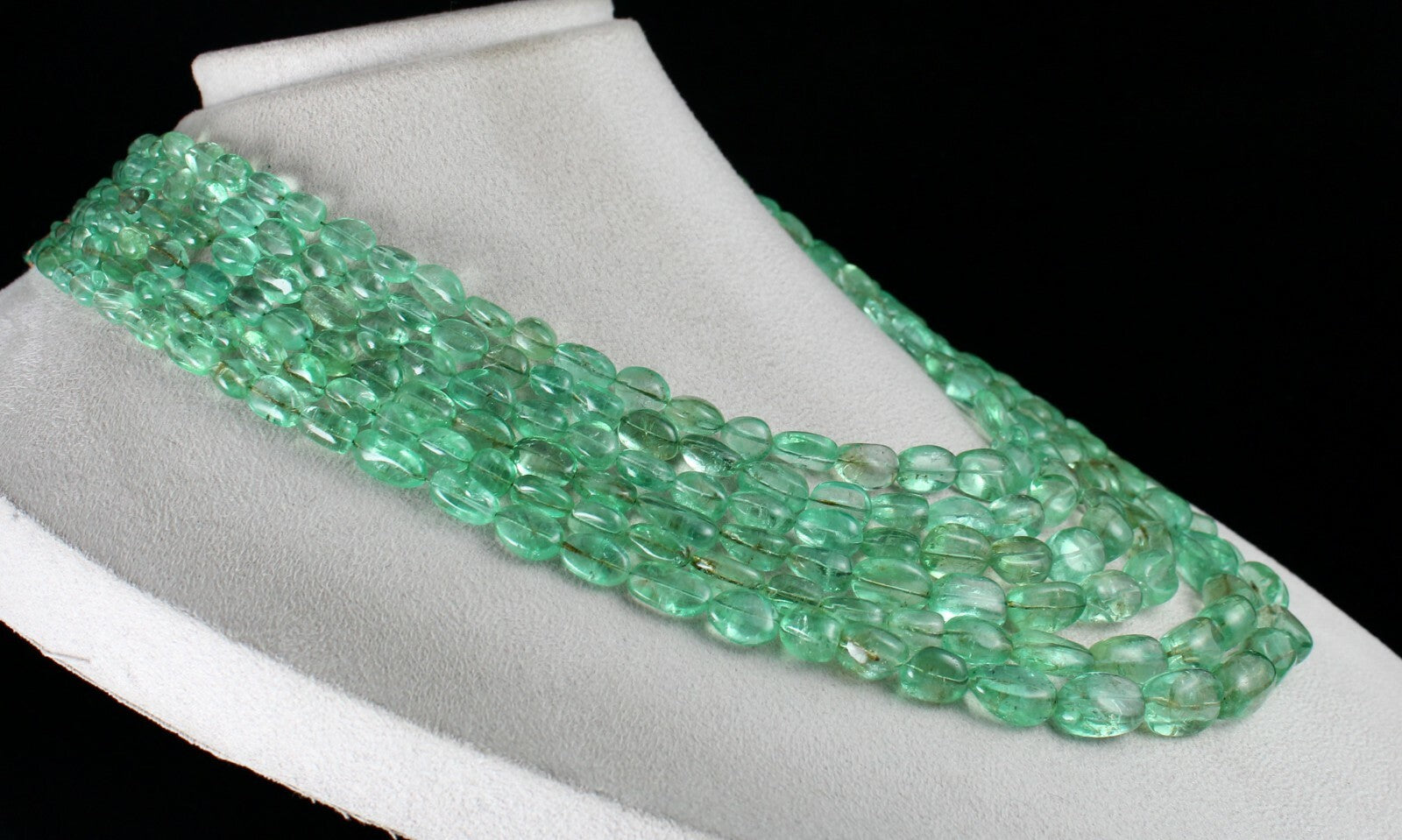 Certified Natural Colombian Emerald Beads 1148ct Necklace For Women