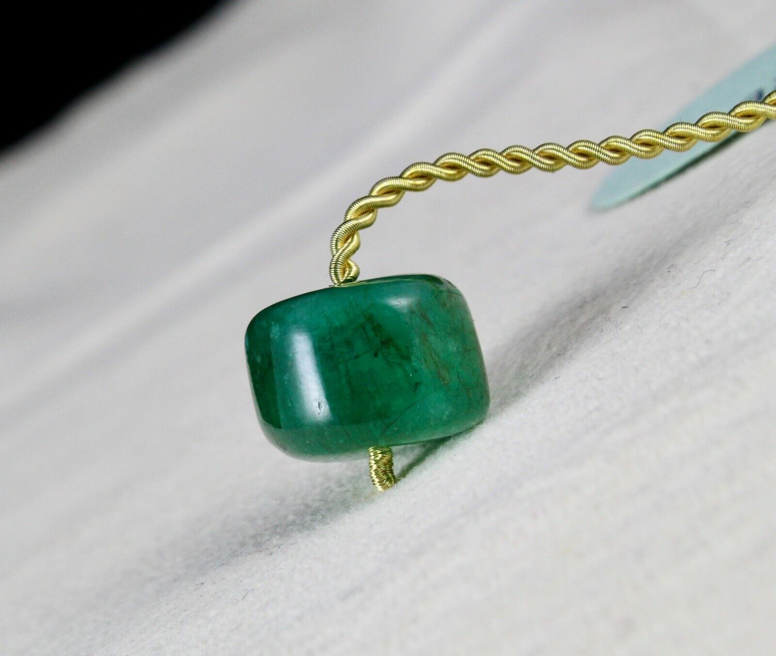 12MM NATURAL EMERALD BEAD ROUND GEMSTONE 26.68 CARATS DRILLED HANGING DESIGNING