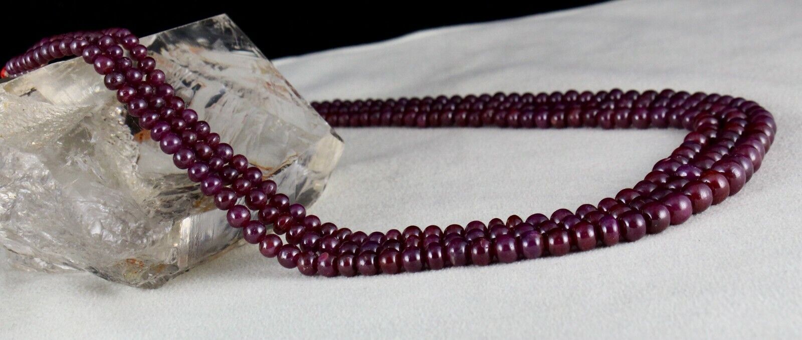 Untreated Natural Ruby Beads Round 3 L 410 Cts Precious Gemstone Beaded Necklace
