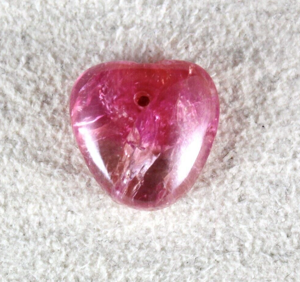 Certified Natural Ruby Heart Cabochon 7.93 Ct Drilled Gemstone Ring Pendant