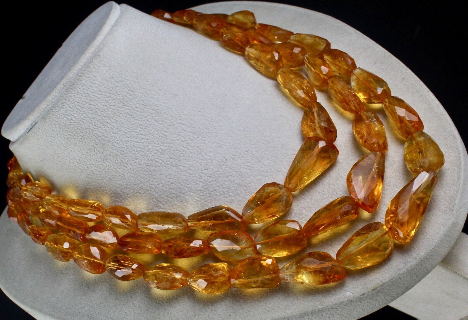 Natural Yellow Citrine Beads Tumble 3 L 1082 Ct Gemstone Statement Necklace