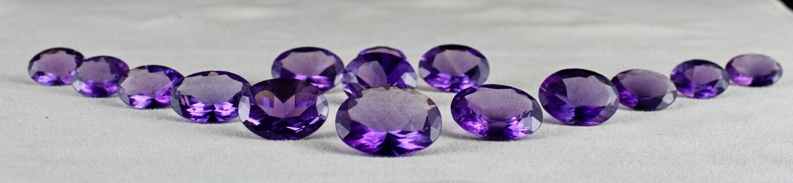 Natural Amethyst Cut Oval 15 Pc 189.90 Ct Loose Gemstone Earring Necklace Set