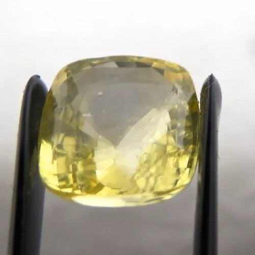 Certified Natural Unheated Ceylon Yellow Sapphire 7.67ct Cushion Ring Pendant