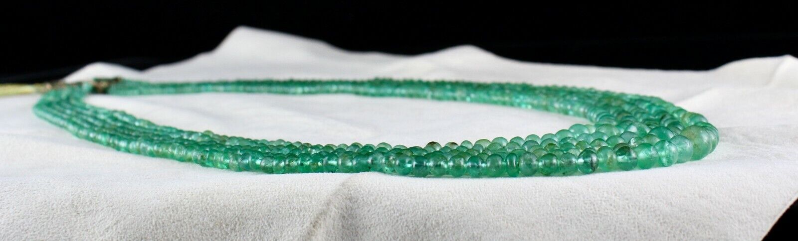 ANTIQUE COLOMBIAN EMERALD BEADS ROUND 5 L 354 CARATS GEMSTONE IMPORTANT NECKLACE