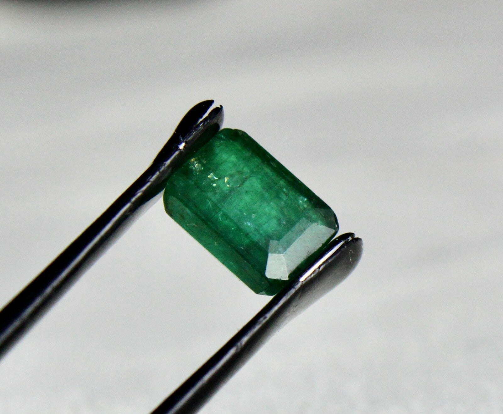 Natural Old Zambian Emerald Cut Octagon 2.54ct Gemstone Ring Pendant Silver