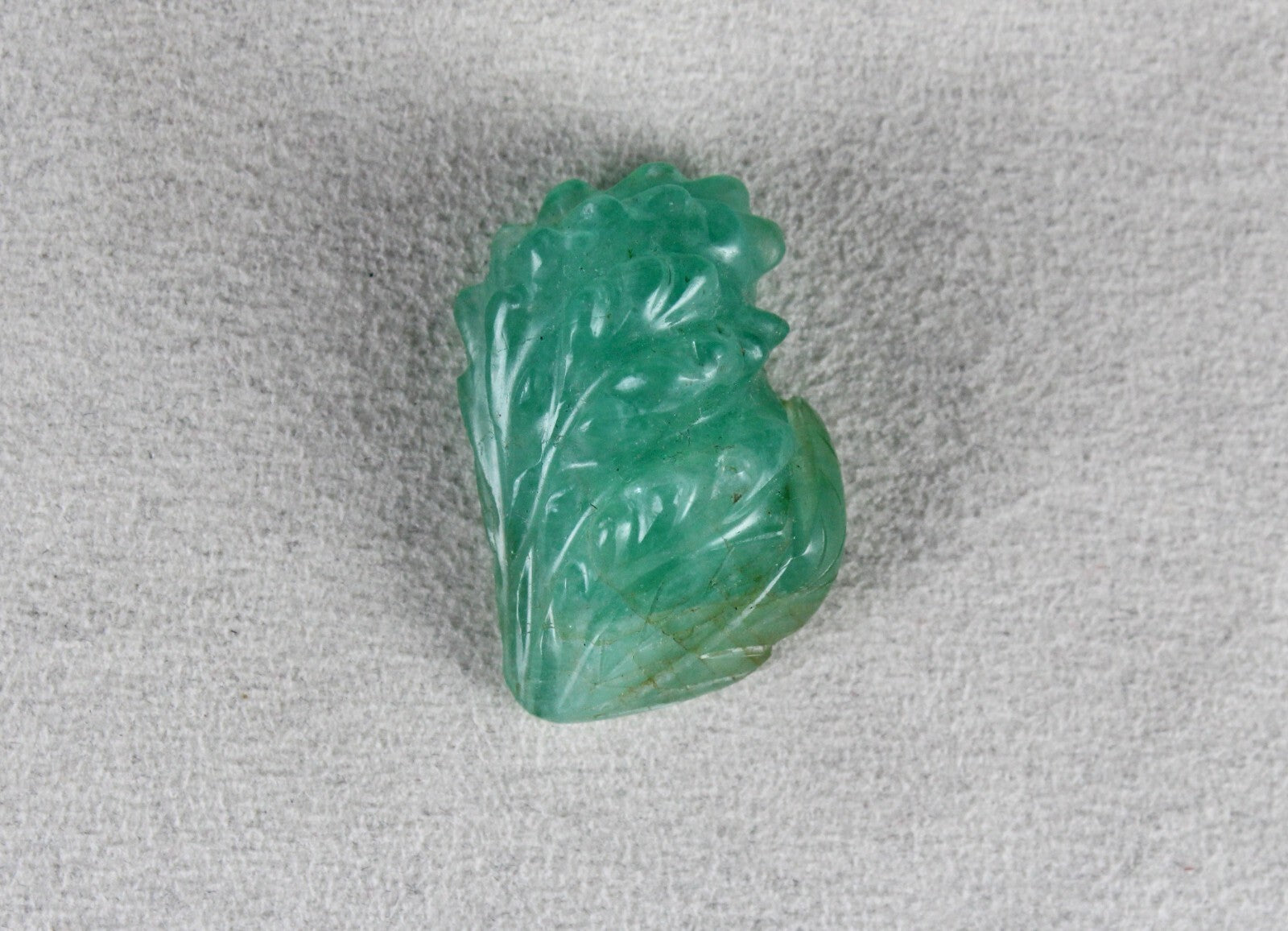 Certified Natural Emerald 58.15ct Engraved Leaf 31x20mm Old Gem Pendant Ring