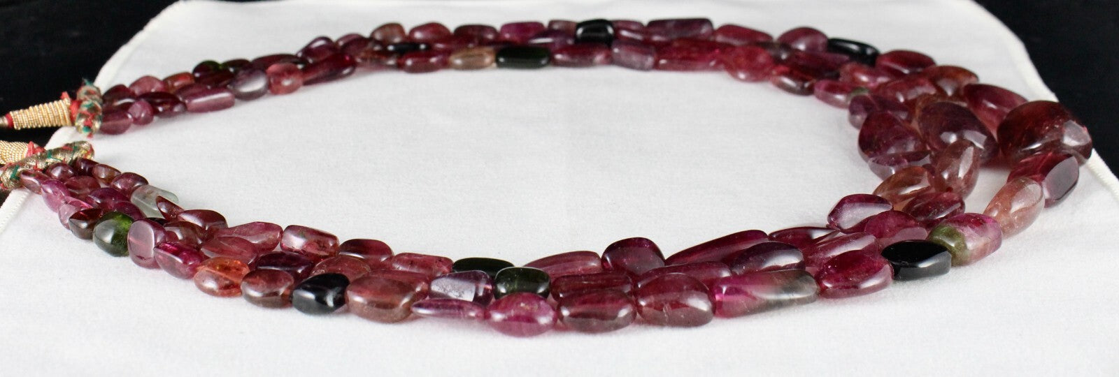 Certified Natural Tourmaline 1155 Ct Multi Fine Gemstone Beads Necklace