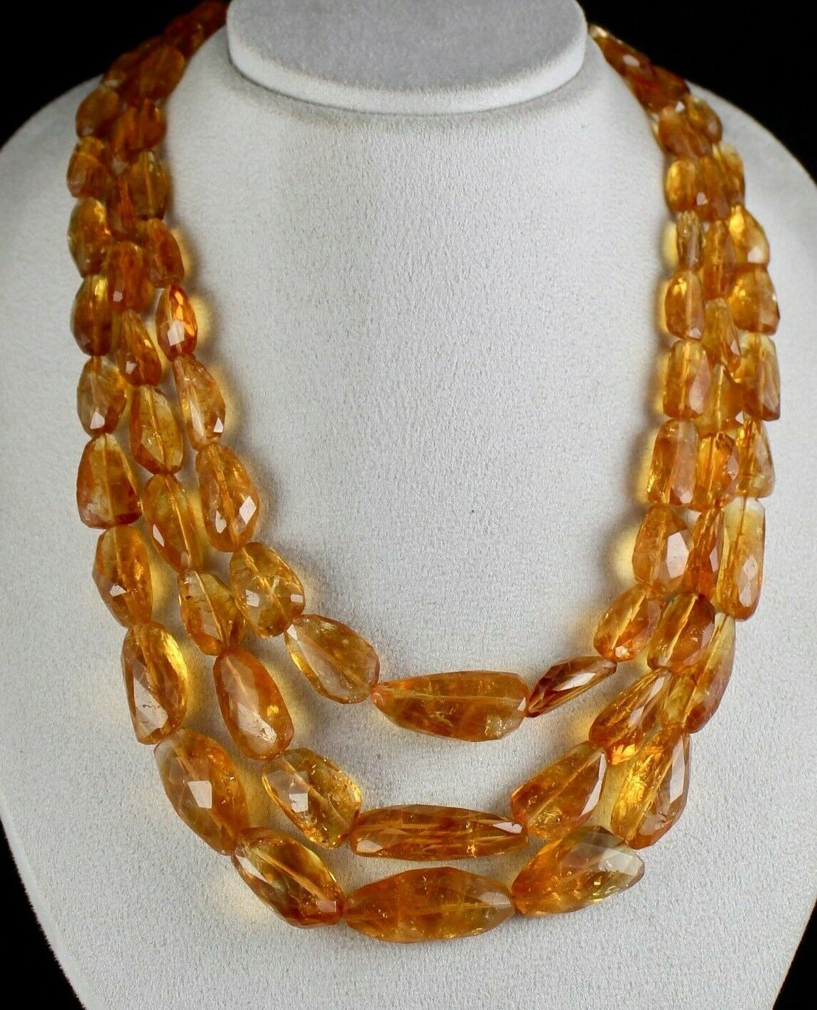 Natural Yellow Citrine Faceted Beads Tumble 3 L 1266 Ct Gemstone Golden Necklace