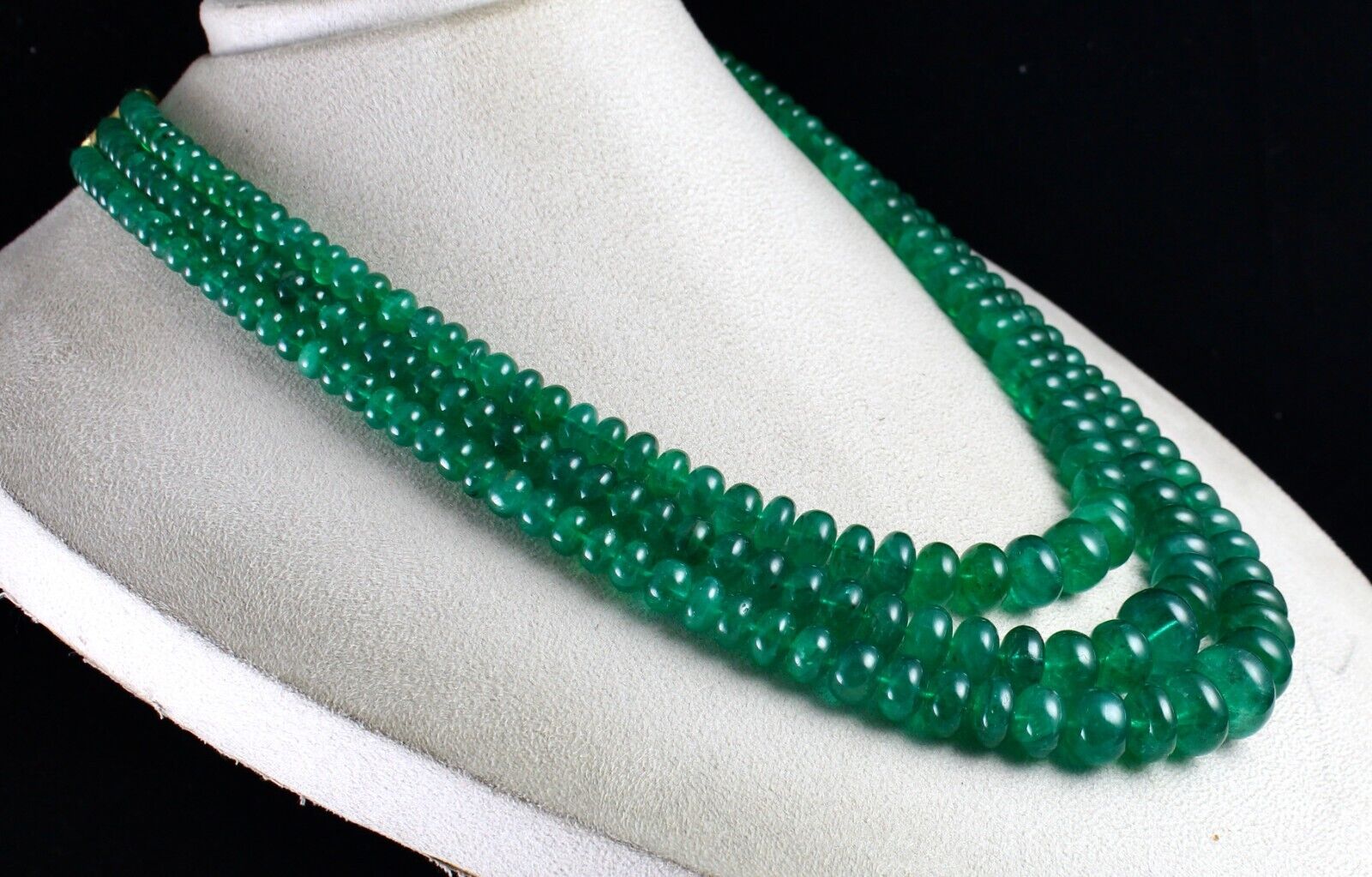 Emerald Necklace Beads Natural Gemstone 17mm Round 1047 Ct Certified Stones