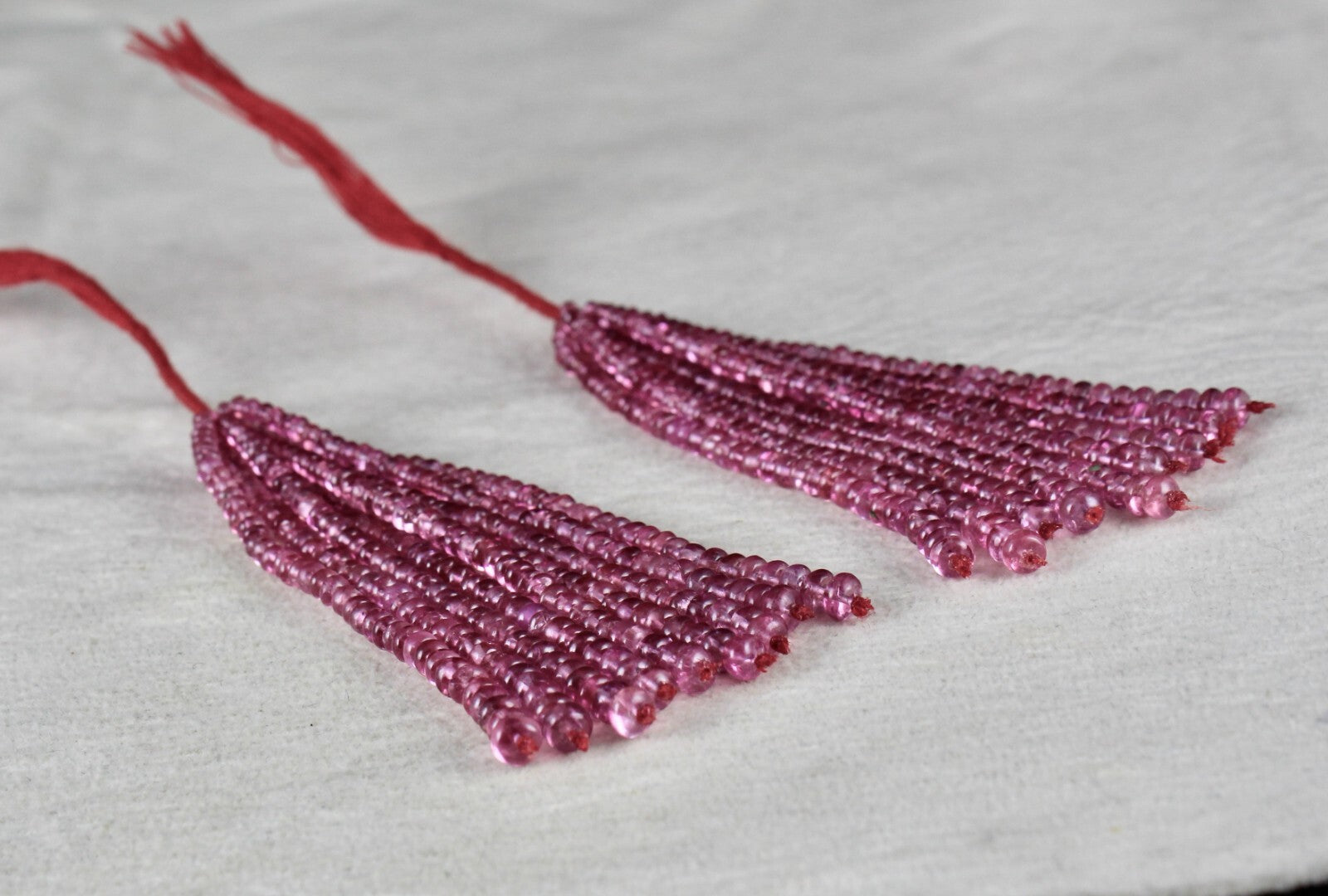 Certified Natural Spinel Beads Tassel 97ct Sterling Silver Gemstone Earrings