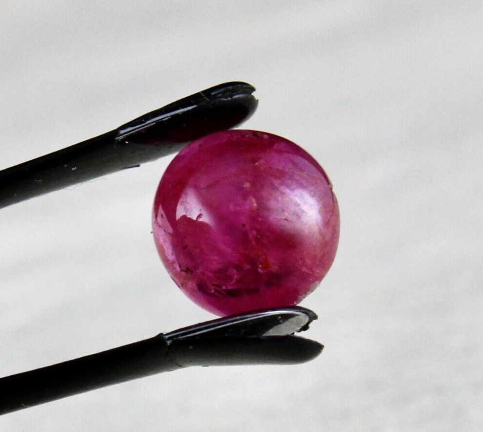 Certified Natural Burma Ruby Cabochon 10mm 5.61 Ct Sterling Silver Ring Pendant