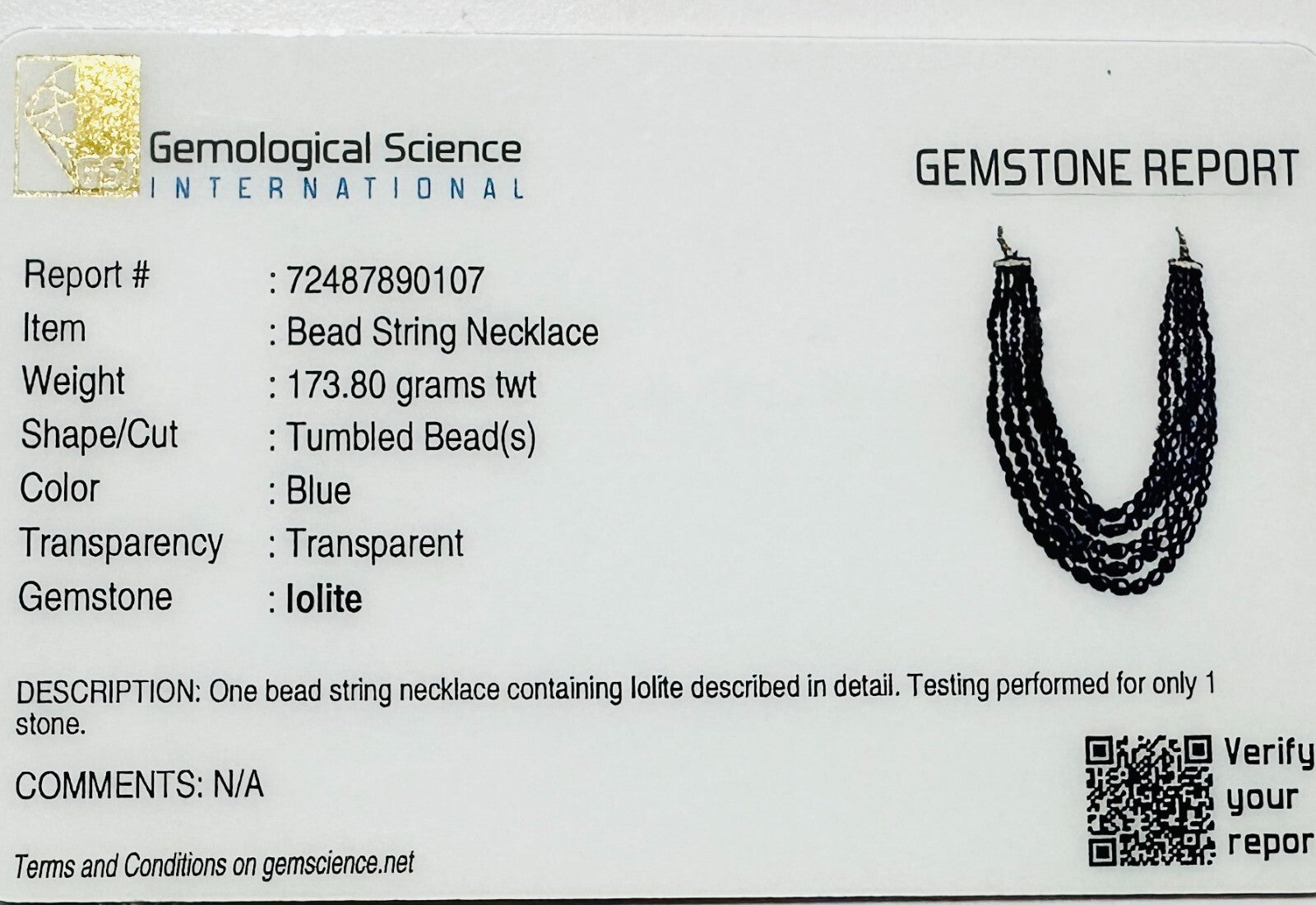 Certified Natural Iolite 846 Ct Cabochon Estate Necklace For Women