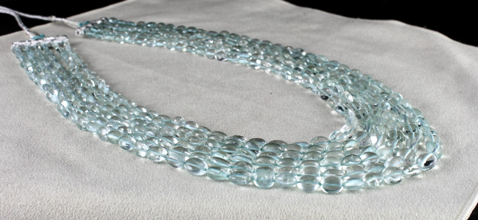 Certified Fine Natural Blue Aquamarine 680 Ct Beads Long 6 L Gemstone Necklace