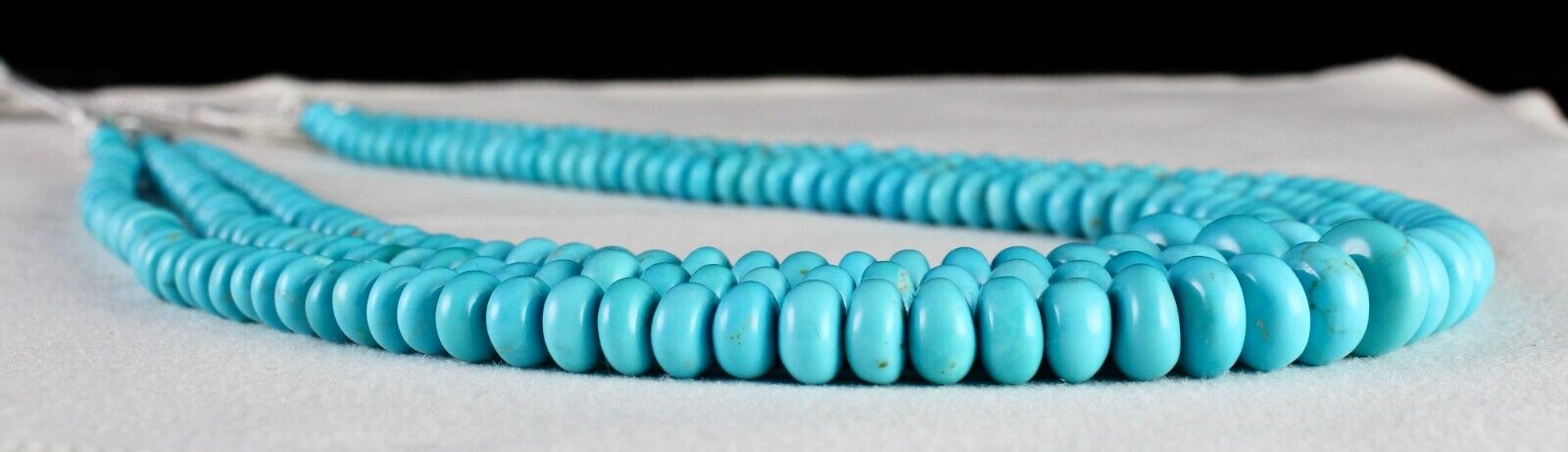 Natural Real Turquoise Beads Round 3 L  388 Ct Blue Gemstone Important Necklace