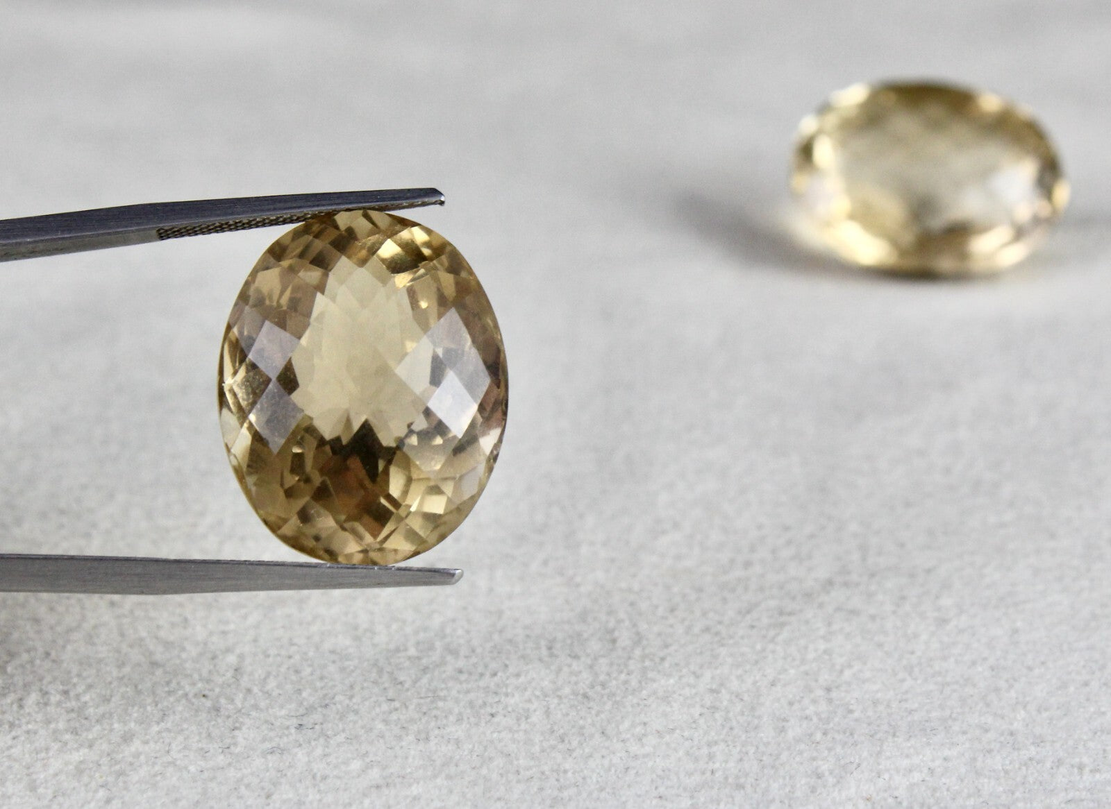 Natural Yellow Citrine Oval 61.22 Ct Gemstone Pair For Earring Design