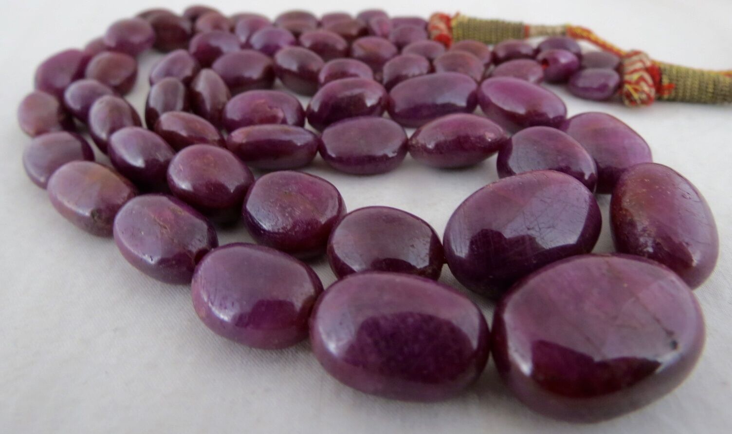  22 MM BIG NATURAL UNTREATED RUBY BEADS CABOCHON 2 L 720 CTS PRECIOUS NECKLACE