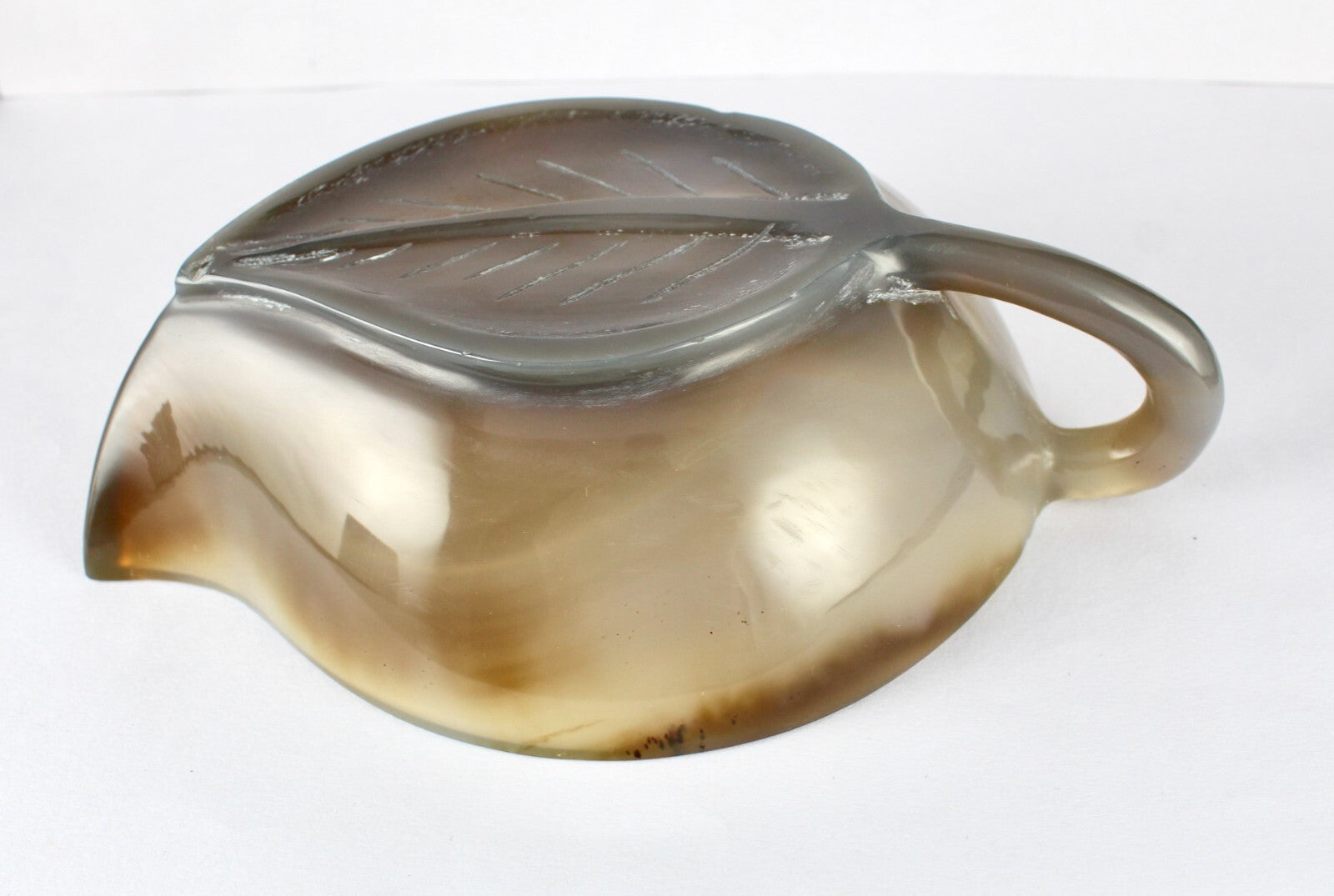 Certified Hand Crafted Chalcedony 920ct Carved Gemstone Bowl Home Decor