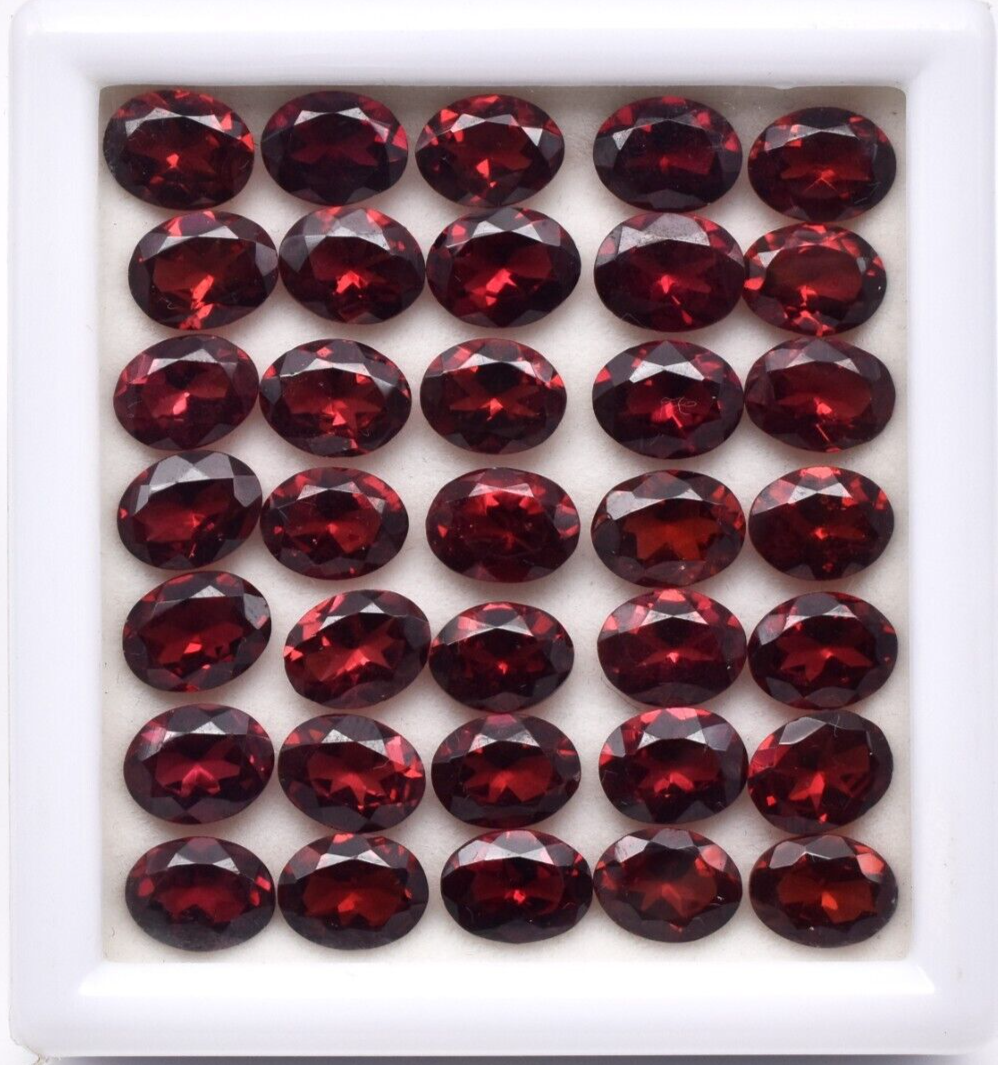 Natural Garnet 9x7mm Oval 35 Pc 66.90 Ct Loose Gemstone Set Bracelet Design