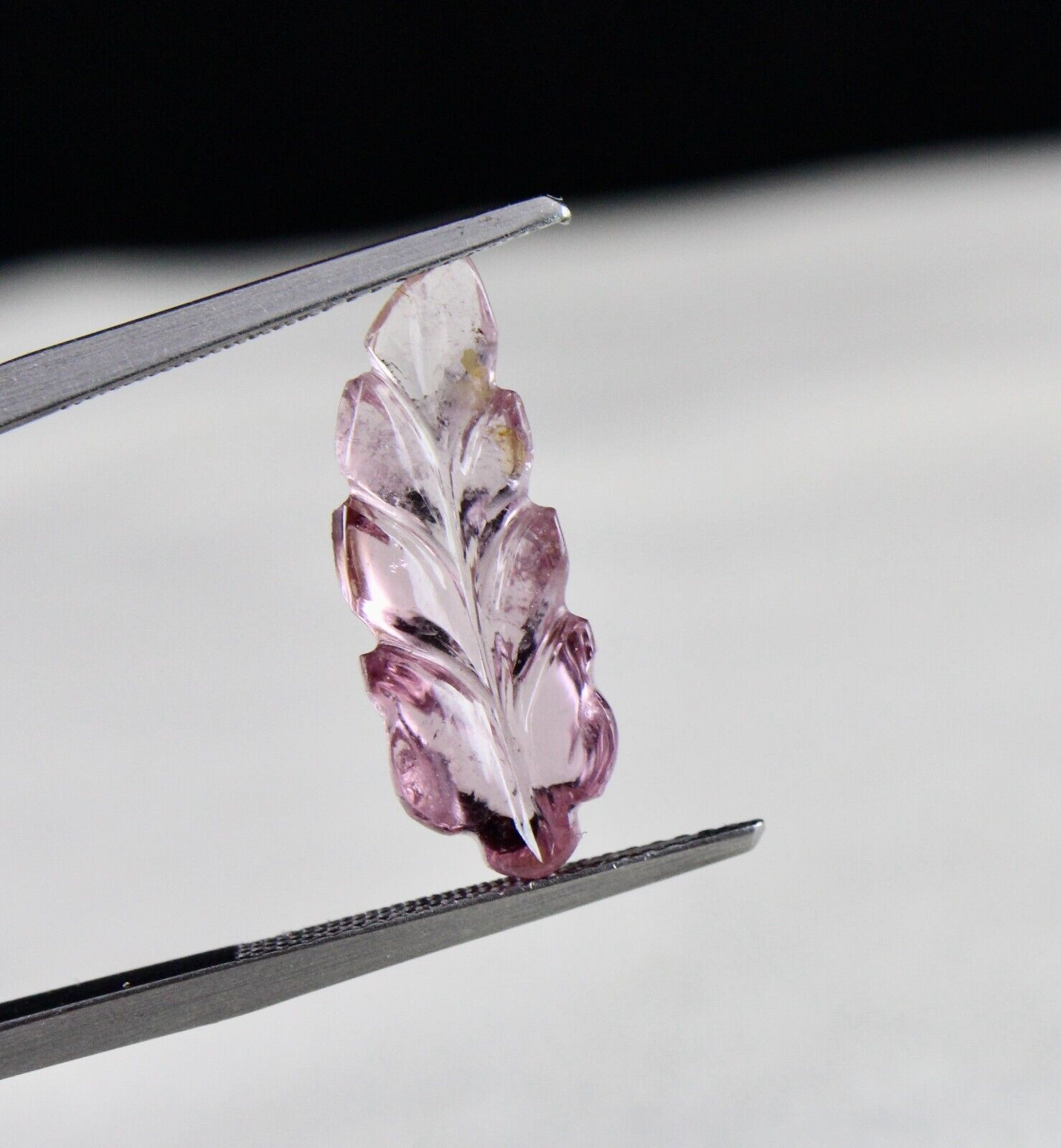 NATURAL PINK TOURMALINE CARVED LEAF 4.78 CT GEMSTONE FOR DESIGNING PENDANT RING