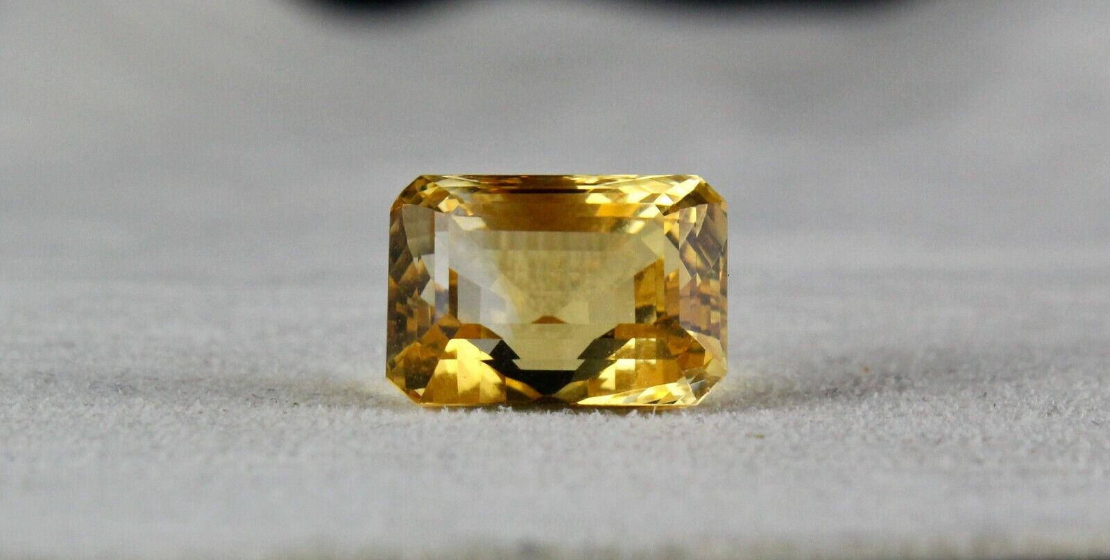 NATURAL YELLOW CITRINE RECTANGLE CUT 16X12 MM 15.97 CTS GEMSTONE PENDANT RING