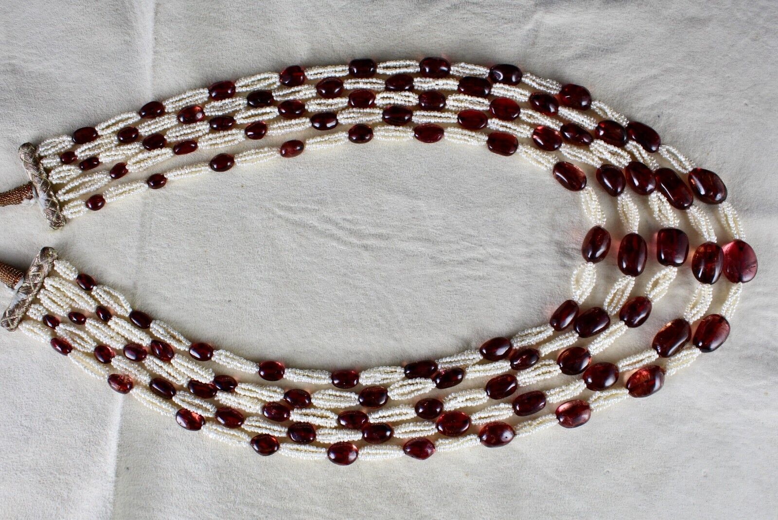 ANTIQUE NATURAL TOURMALINE PEARL BEADED  5 L 656 CTS GEMSTONE ESTATE NECKLACE