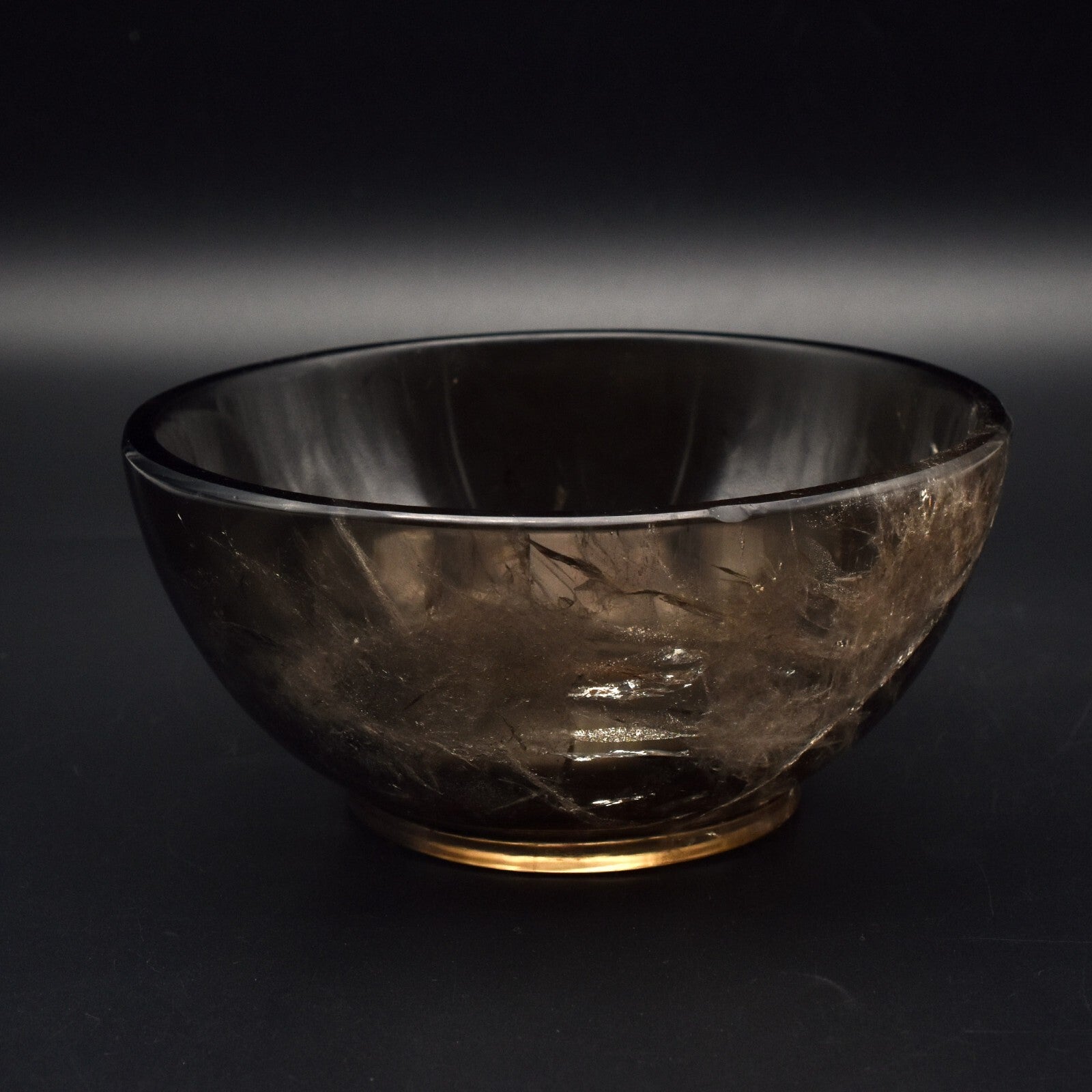 Certified Handmade Natural Smoky Quartz 2242 Ct Carved Round Gemstone Bowl Decor
