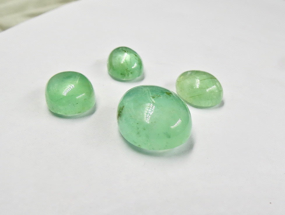 Certified Natural Colombian Emerald Oval Cabochon 4 Pcs 36.28 Ct Gemstone Ring