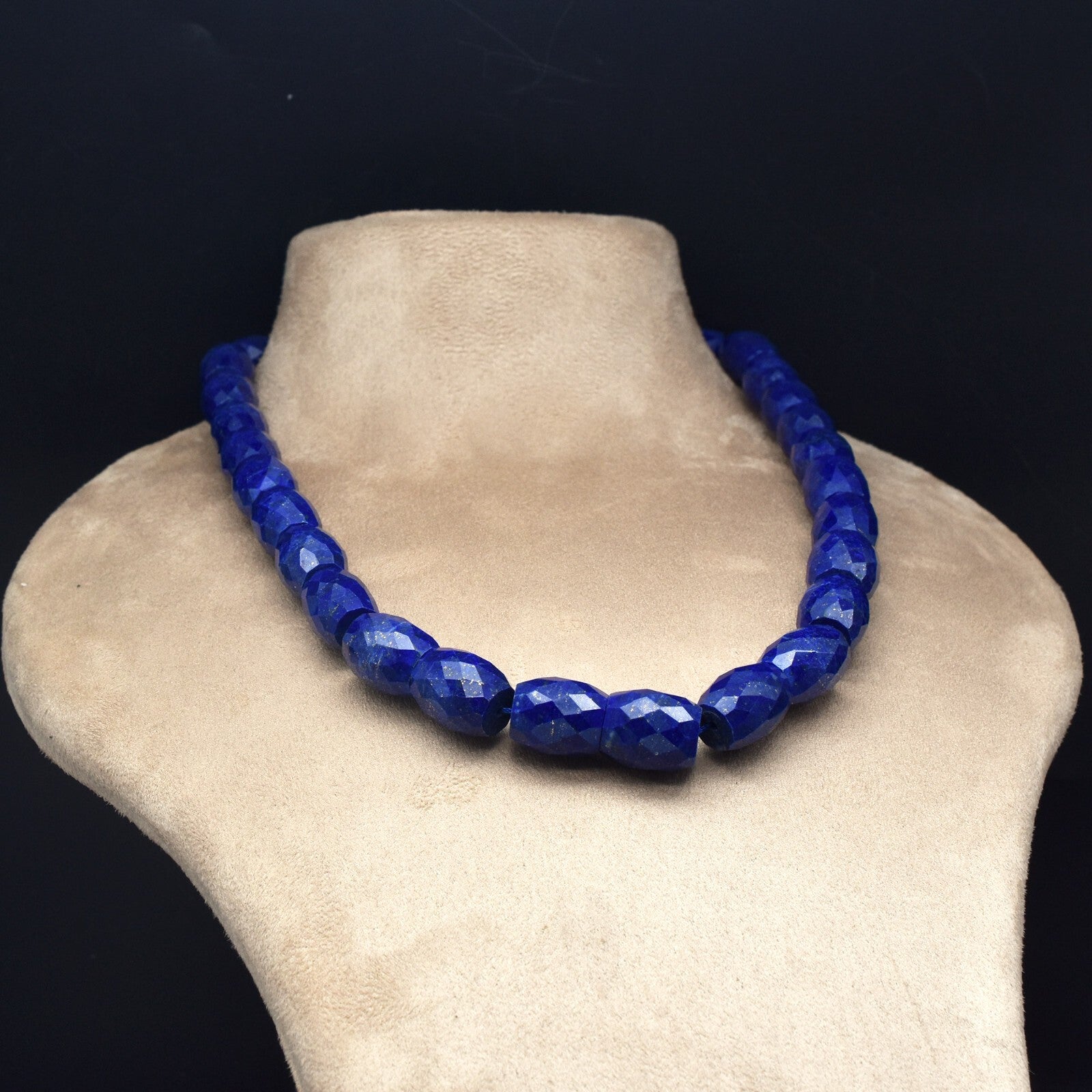 Certified Natural Blue Lapis Lazuli 715 Ct Sterling Silver Gemstone Necklace