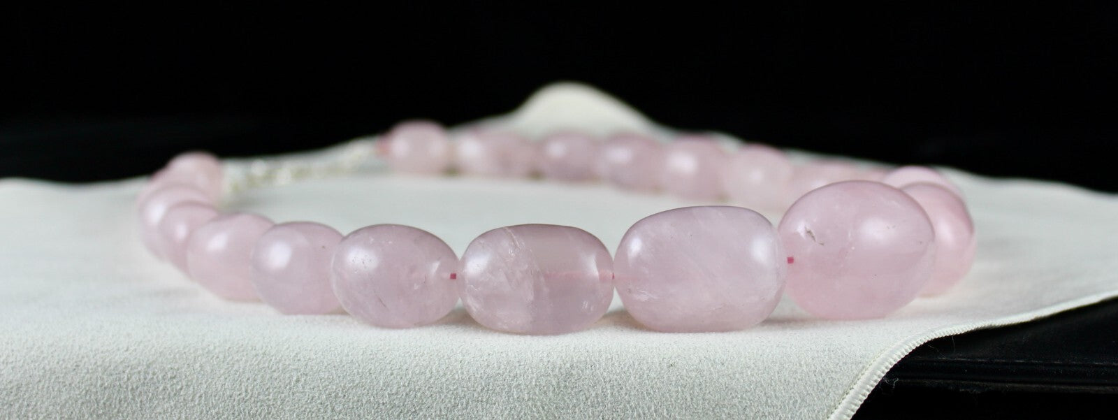 34mm Natural Rose Quartz 1642ct Gemstone Sterling Silver Long Necklace