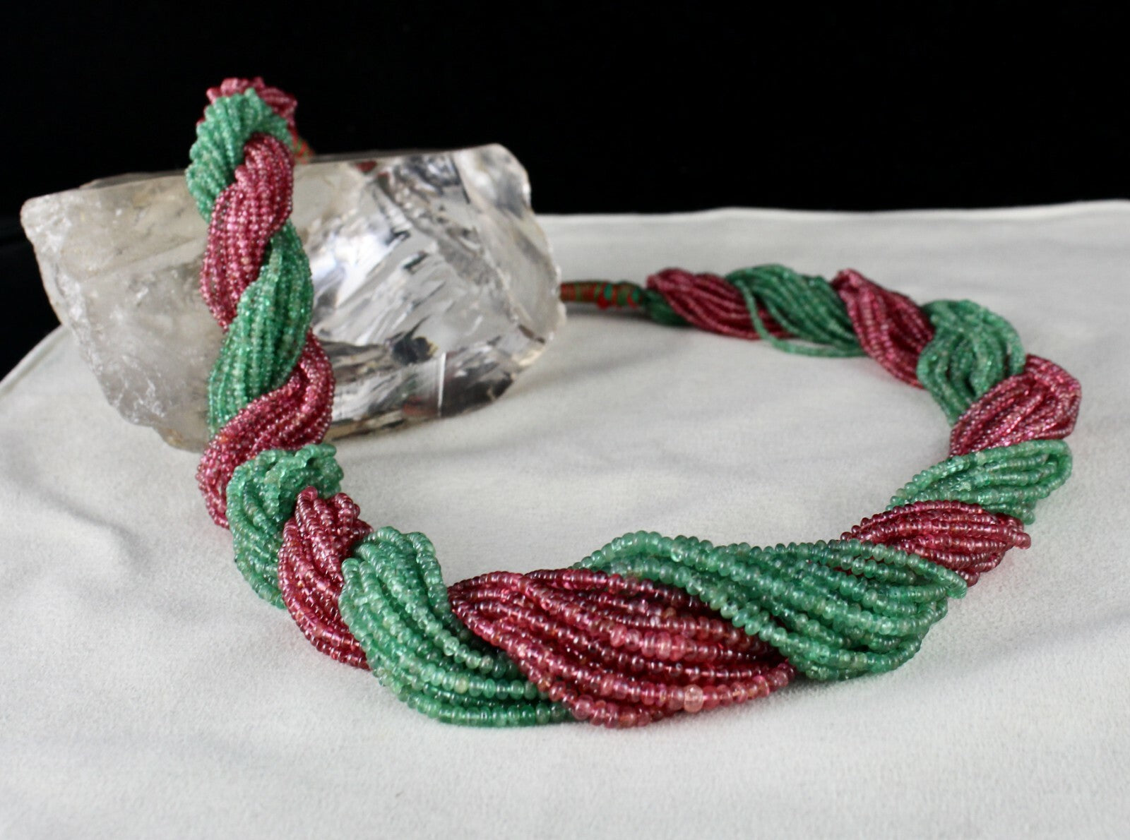 Certified Natural Emerald Spinel 859 Ct Beads Gemstone Cocktail Necklace